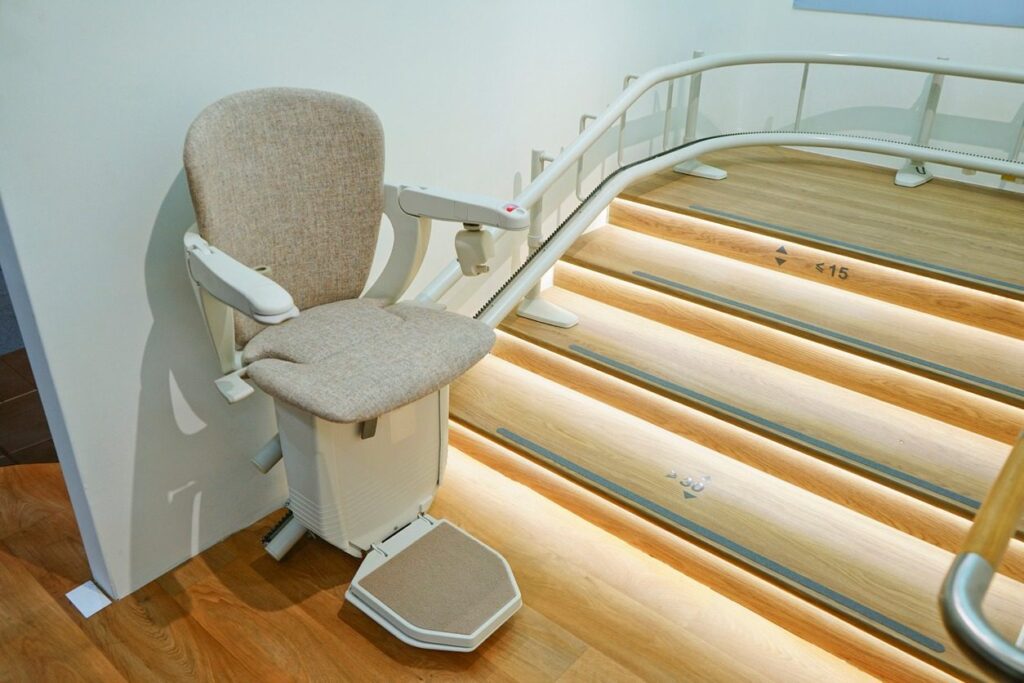 Stairlift installed in a well-lit home