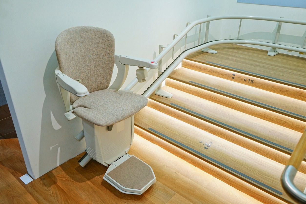 Stairlift installed in a well-lit home
